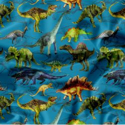 Malovaní dinosaurové na modré-sublimační digitální tisk mavaga design