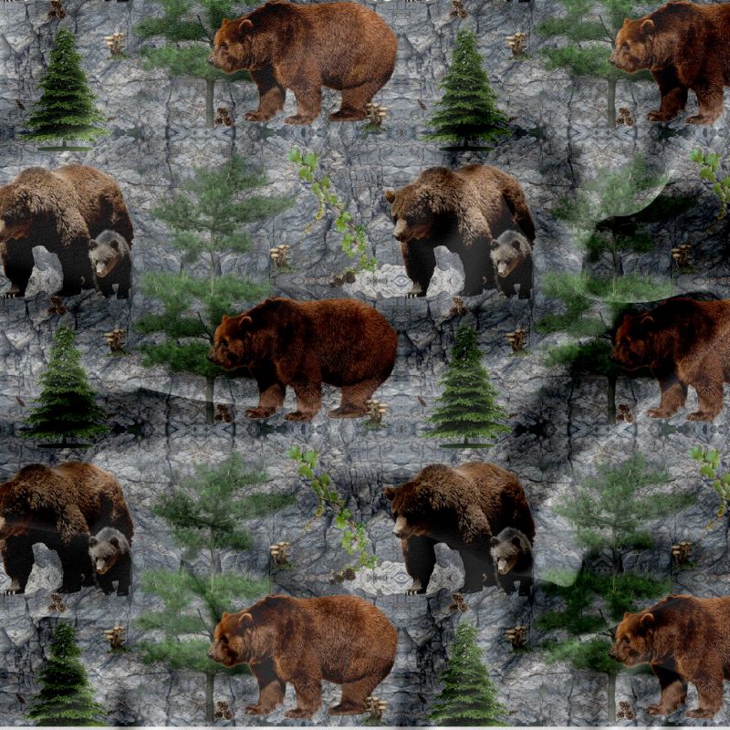 Medvědi v lese-sublimační digitální tisk mavaga design