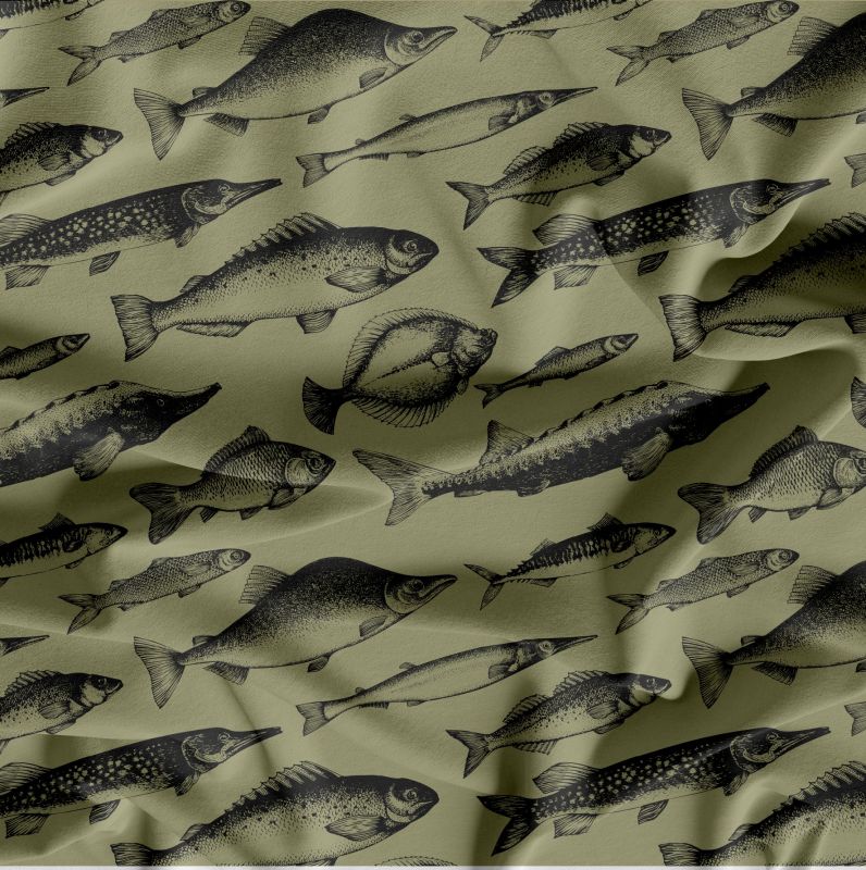 Obrys ryby na army- digitální tisk mavaga design