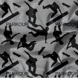 Parkour na šedé mellange--sublimační digitální tisk mavaga design