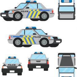 Policejní auta-sublimační digitální tisk