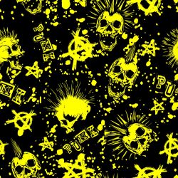 Punk černo-žlutá- digitální tisk