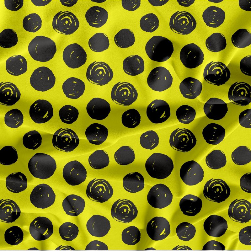 Akvarelové puntíky na žluté- digitální tisk mavaga design