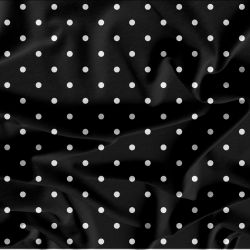 Bílý puntík na černé -0,7 cm- digitální tisk mavaga design