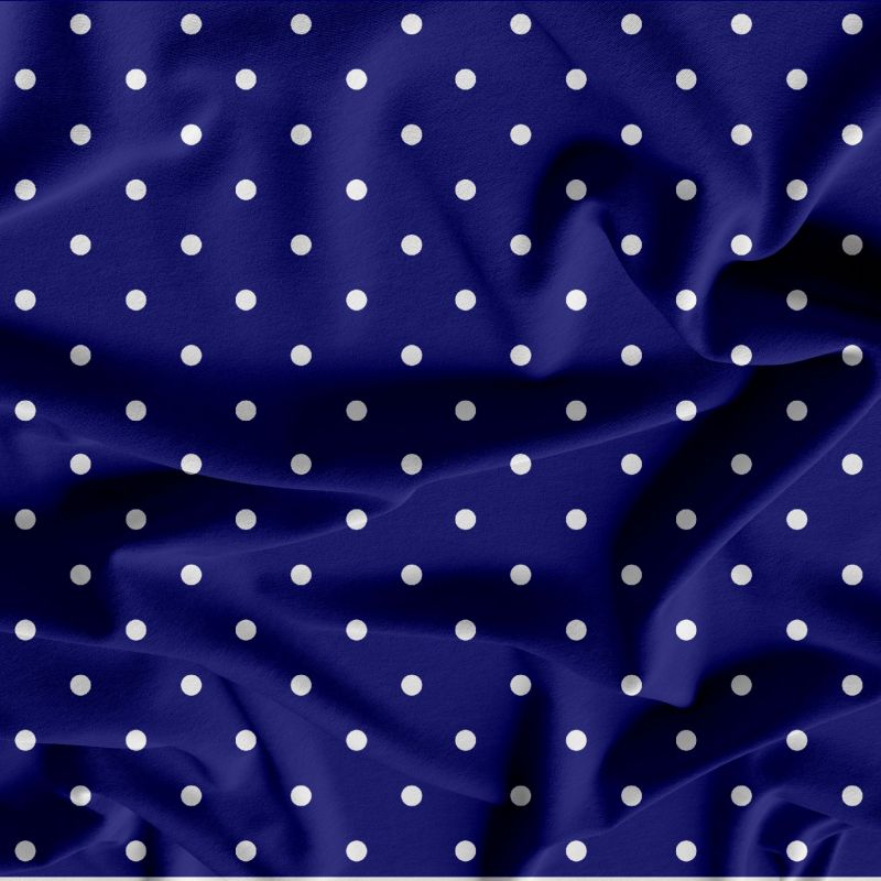 Bílý puntík na tmavě modré -0,7 cm- digitální tisk mavaga design