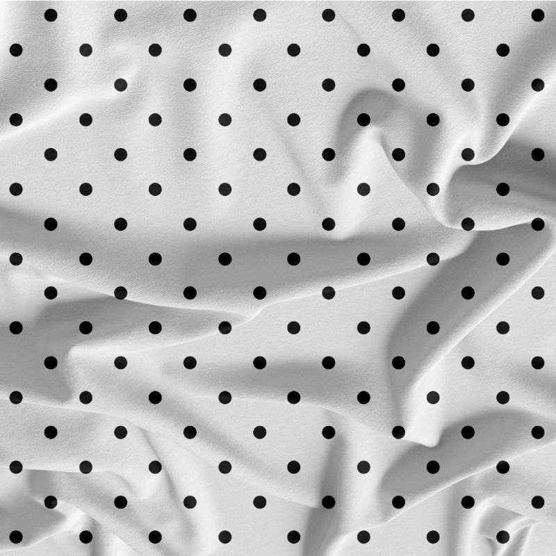 Černý puntík na bílé -0,7 cm- digitální tisk mavaga design