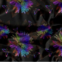 Duhové květy a motýlci- digitální tisk mavaga design