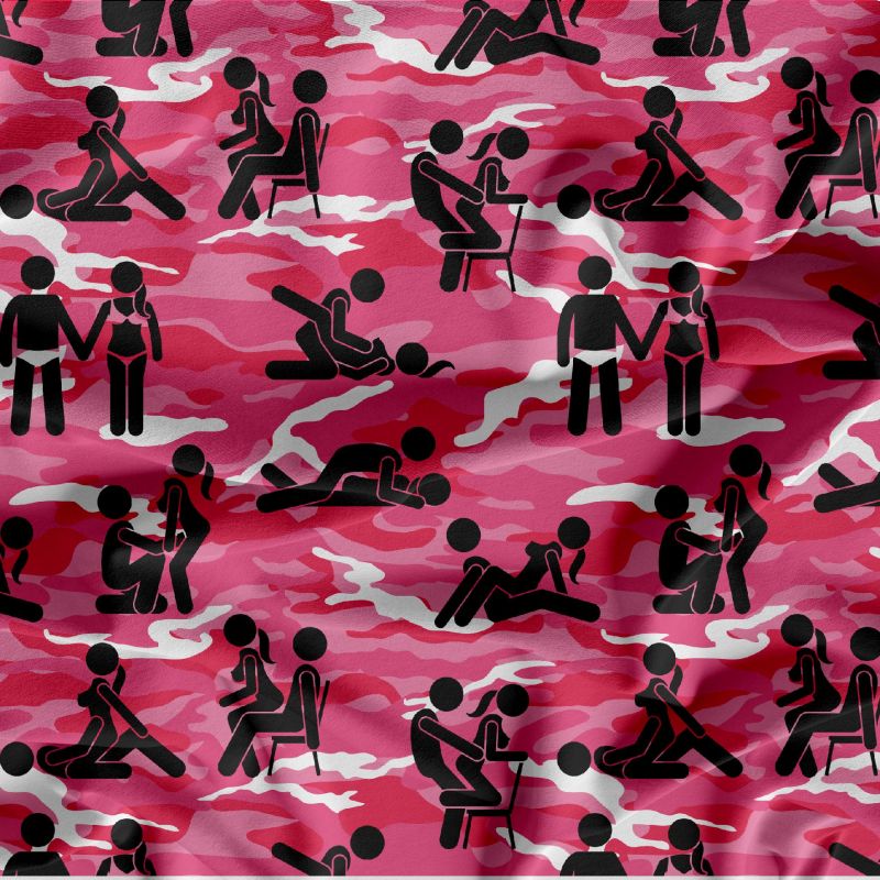 Kamasutra kamufláž růžová- digitální tisk mavaga design