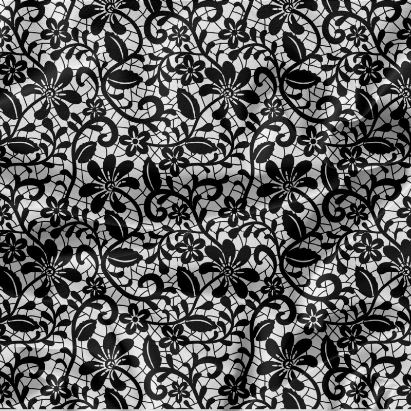 Krajka černá na bílé- digitální tisk mavaga design