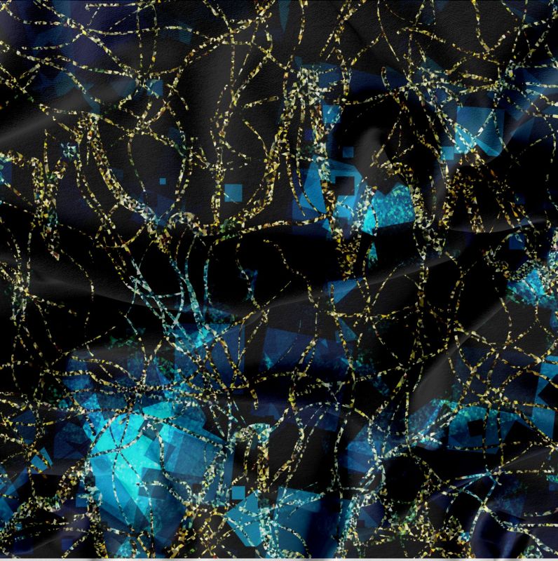 Modro-černý abstrakt se zlatou linkou-sublimační digitální tisk mavaga design