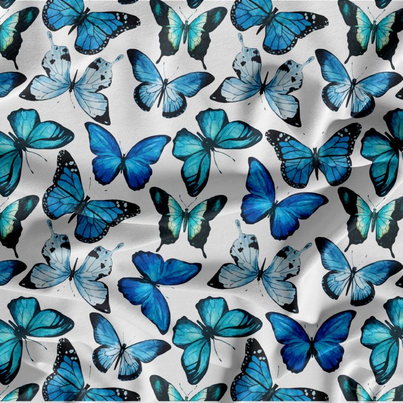 Modrý motýlek na bílé- digitální tisk mavaga design