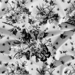 Motýlkové a ktyičky černo-bílá -digitální tisk mavaga design