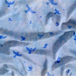 Ptáčkové modrá- digitální tisk mavaga design