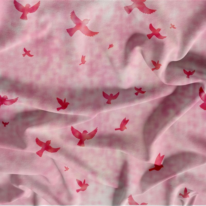 Ptáčkové růžová- digitální tisk mavaga design