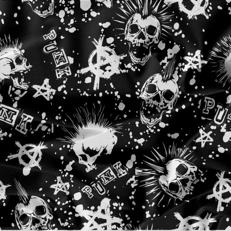 Punk černo-bílá- digitální tisk mavaga design
