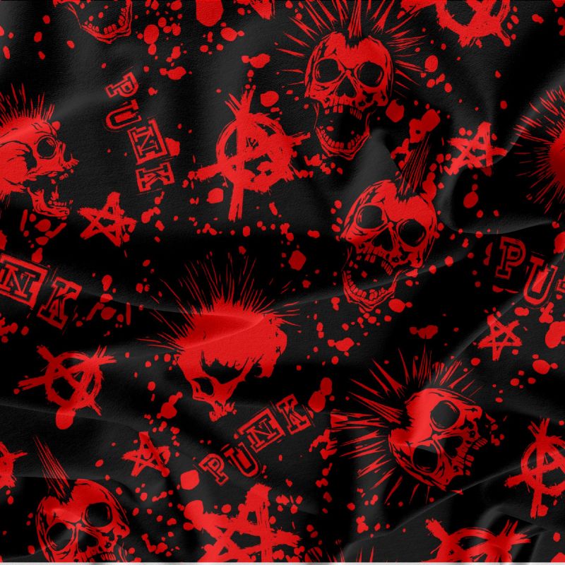 Punk černo-červená- digitální tisk mavaga design