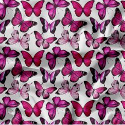 Růžový motýlek na bílé- digitální tisk mavaga design