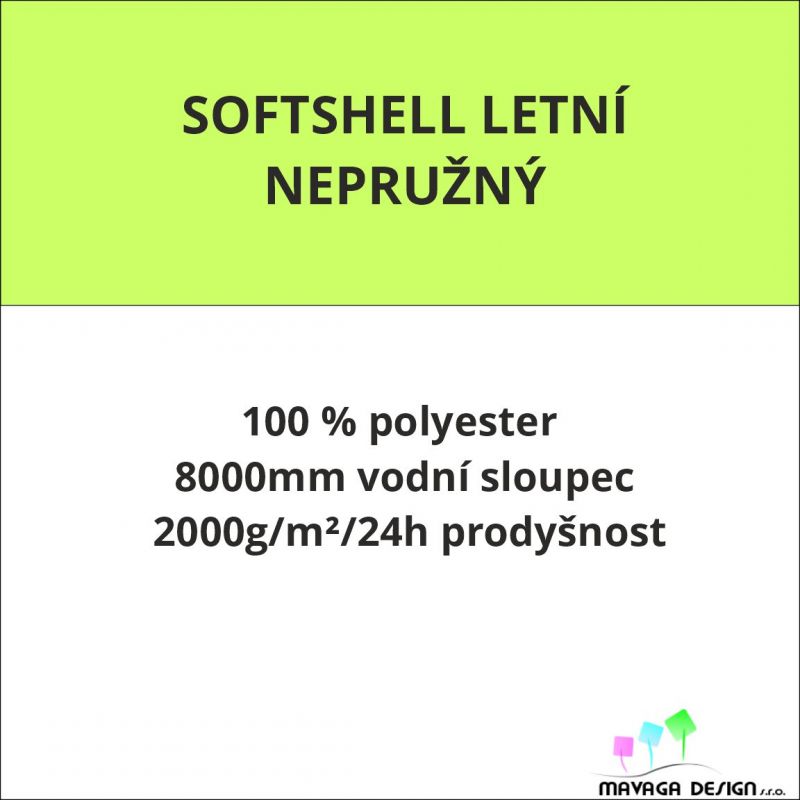 Softshell letni vlastní vzor -CELOTISK- NEPRUŽNÝ český výrobce