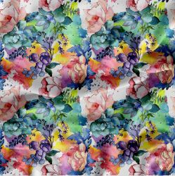 Akvarelové květy barevné -sublimační digitální tisk mavaga design
