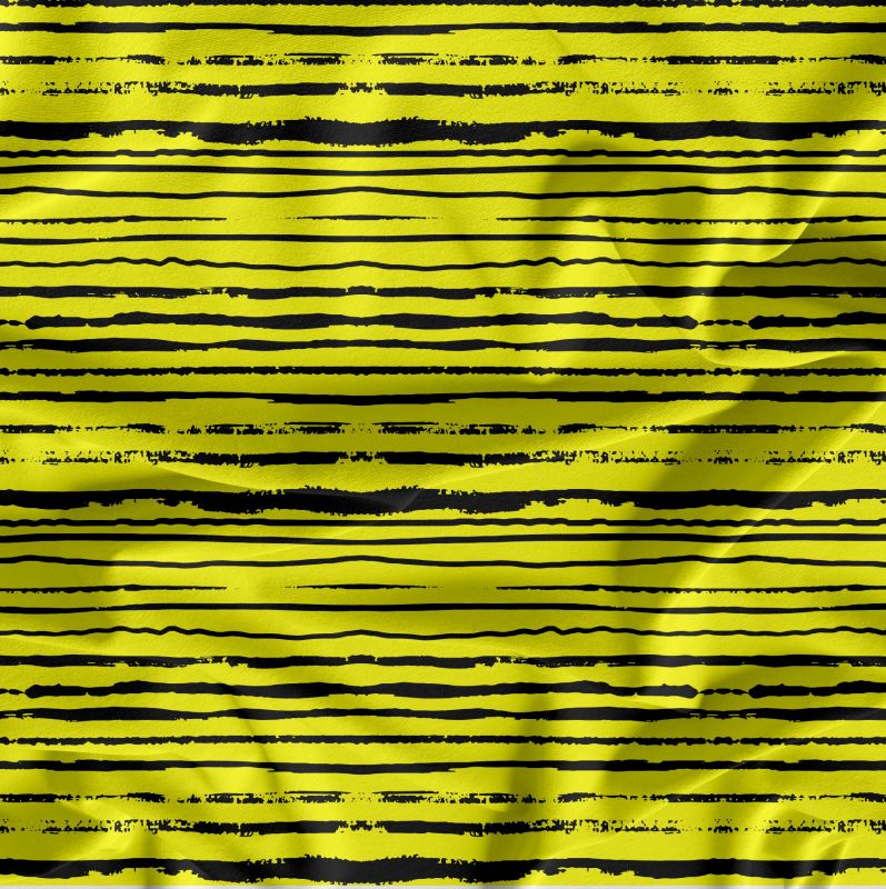 Černo-žluté crash pruhy -sublimační digitální tisk mavaga design
