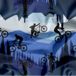 Cyklista na horách-sublimační digitální tisk mavaga design