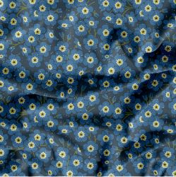 Drobné modré kvítky-sublimační digitální tisk mavaga design