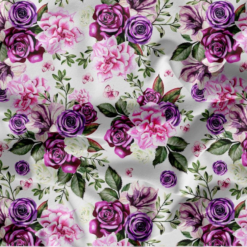 Fialové květy-sublimační digitální tisk mavaga design