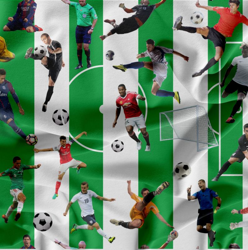 Fotbal -pruhy zelené - digitální tisk mavaga design
