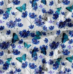 Modrý motýlkové s chrpami-sublimační digitální tisk mavaga design