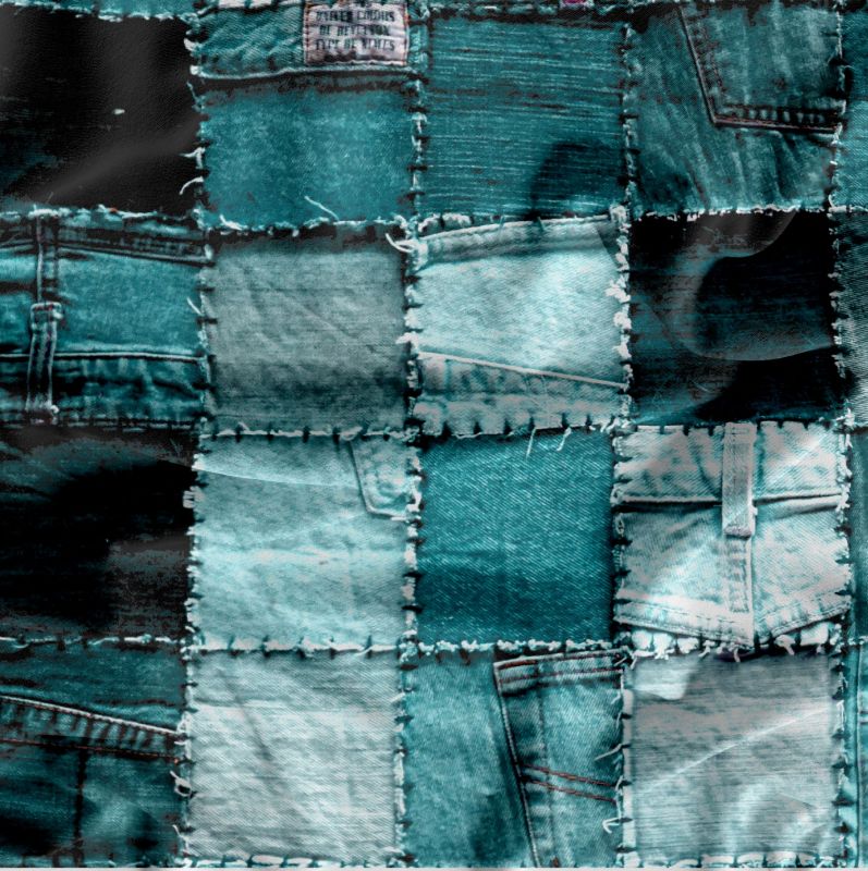 Jeans kostka tyrkys -digitální tisk mavaga design