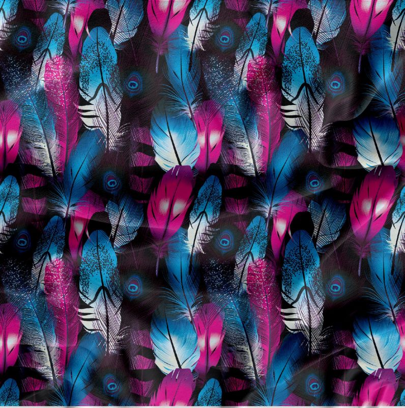 Peříčka růžovo-modrá -sublimační digitální tisk mavaga design
