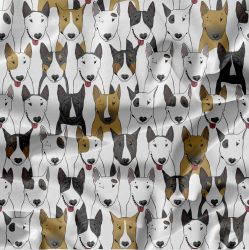 Psi v řadě hnedá-sublimační digitální tisk mavaga design