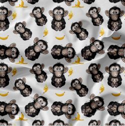 Vykluná opice na bílé -sublimační digitální tisk mavaga design
