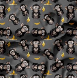 Vykluná opice na šedé -sublimační digitální tisk mavaga design
