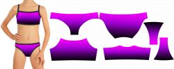 Panel na PLAVKY - fialový přechod -velikostní varianty | 104, 110, 116, 122, 128, 134, 140