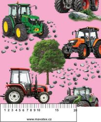 Traktory na růžové -materiálové varianty mavaga design