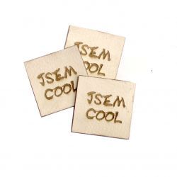 Koženkový štítek gravír - "jsem cool "- varianty vyrobeno v EU