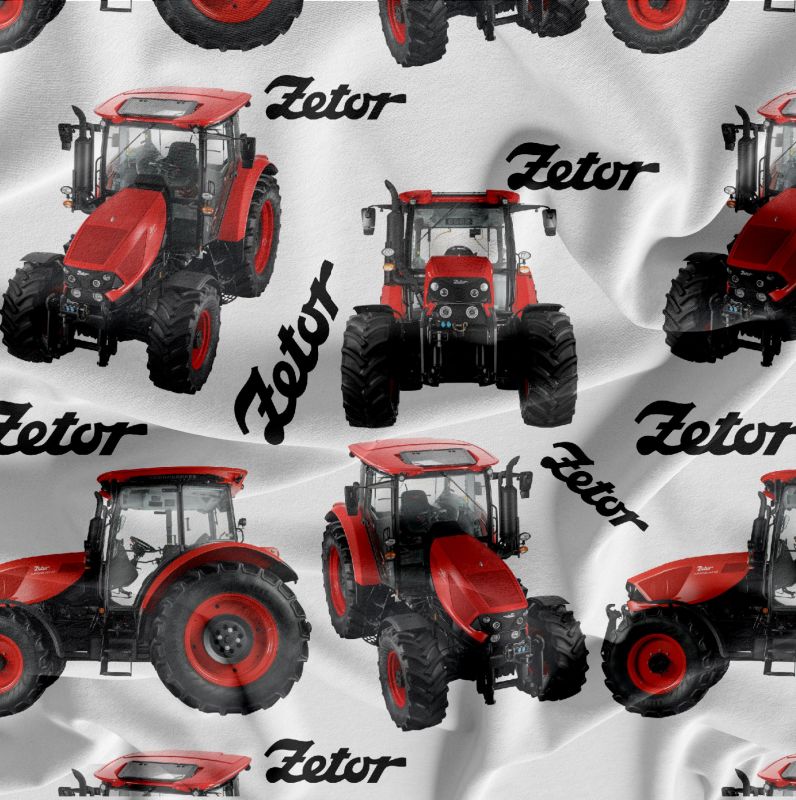 ZETOR červené traktory na bílé -materiálové varianty mavaga design