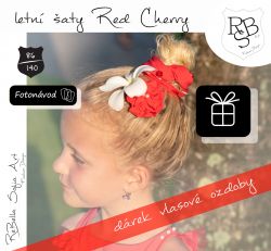 Papírový střih -DĚTSKÉ šaty Red Cherry Mavatex
