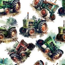 Akvarelové traktory -materiálové varianty 