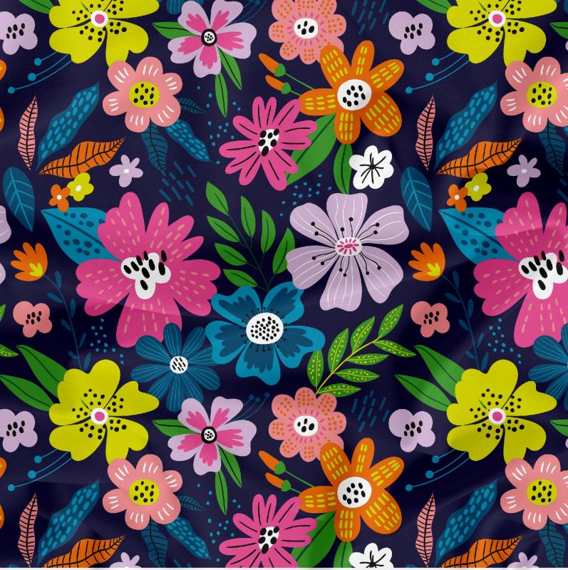 Akvarelové květy na šedé -materiálové varianty mavaga design