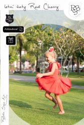 Elektronický střih -DĚTSKÉ šaty Red Cherry Mavatex