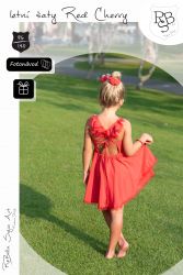 Elektronický střih -DĚTSKÉ šaty Red Cherry Mavatex