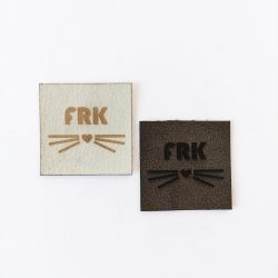Koženkový štítek gravír - "FRK" - varianty | "FRK"  - světlý, "FRK"  - tmavý