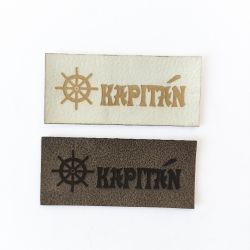 Koženkový štítek gravír - "KAPITÁN " - varianty | KAPITÁN " - světlý, KAPITÁN " - tmavý