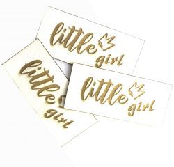 Koženkový štítek gravír - "little GIRL "- varianty vyrobeno v EU