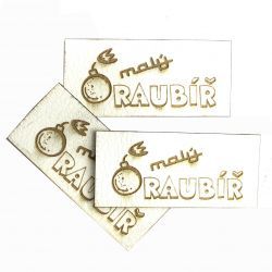 Koženkový štítek gravír - "MALÝ RAUBÍŘ "- varianty vyrobeno v EU
