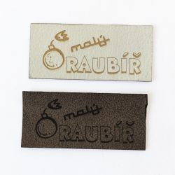 Koženkový štítek gravír - "MALÝ RAUBÍŘ "- varianty vyrobeno v EU