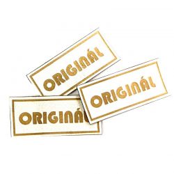 Koženkový štítek gravír - " ORIGNÁL podlouhlý " .- varianty vyrobeno v EU