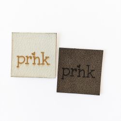 Koženkový štítek gravír - " PRNK "- varianty | " PRNK " - světlý, " PRNK " - tmavý